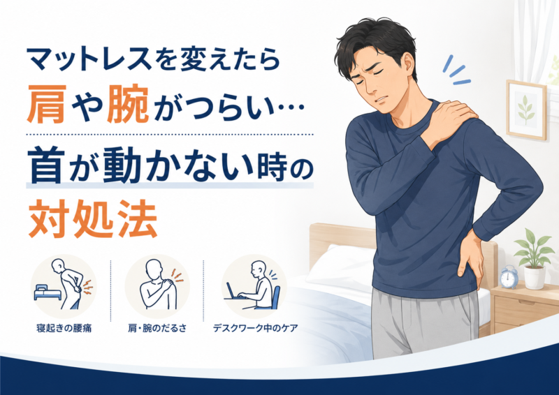 マットレスを変えたら肩や腕がつらい…首が動かない時の対処法