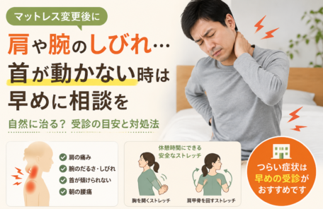 マットレス変更後に肩や腕のしびれ…首が動かない時は早めに相談を